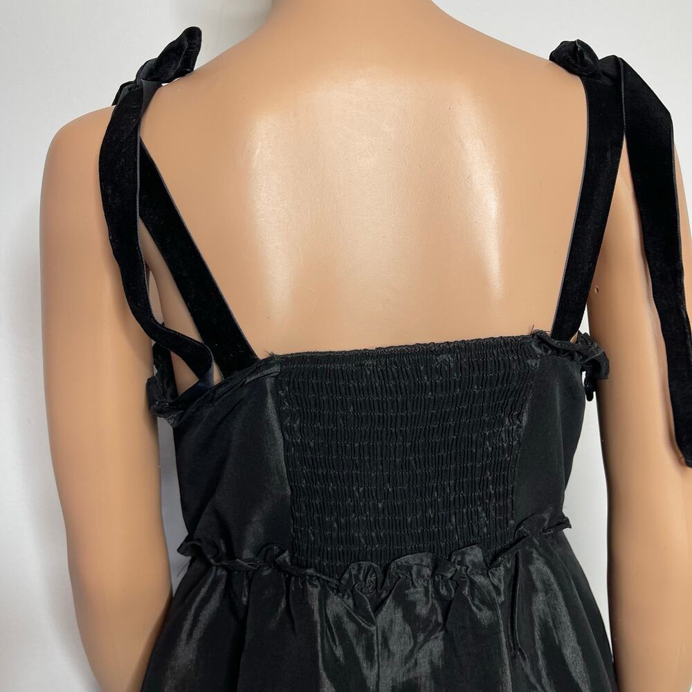 The Shirt Rochelle Behrens Veronica Taffeta Babydoll Dress size M Black - Picture 7 of 11